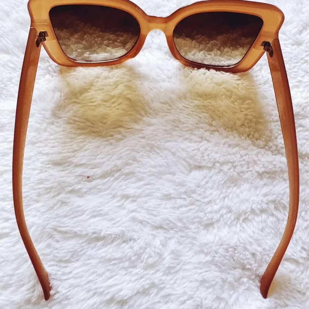 Eva Clear Gold Square-Framed Sunglasses